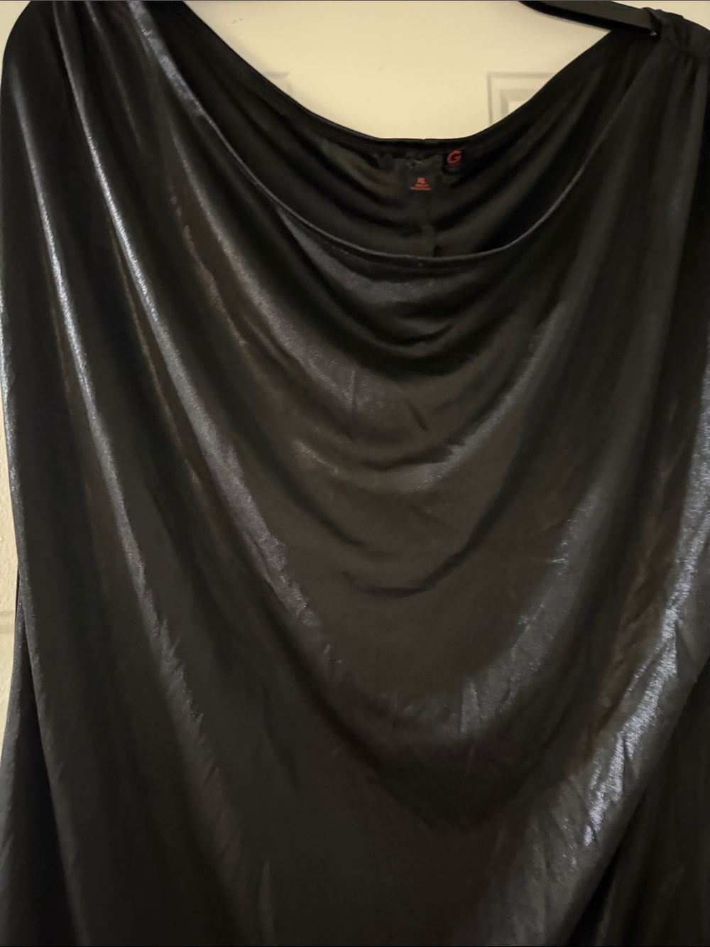 G by Guess Black Satin-Look Draped Maxi Skirt